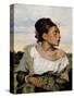 Young Orphan Girl in the Cemetery-Eugene Delacroix-Stretched Canvas