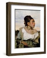 Young Orphan Girl in the Cemetery-Eugene Delacroix-Framed Giclee Print