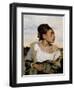 Young Orphan Girl in the Cemetery-Eugene Delacroix-Framed Giclee Print