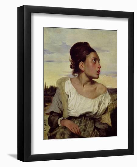 Young Orphan in the Cemetery, 1824-Eugene Delacroix-Framed Giclee Print