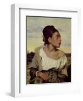 Young Orphan in the Cemetery, 1824-Eugene Delacroix-Framed Giclee Print