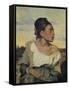 Young Orphan in the Cemetery, 1824-Eugene Delacroix-Framed Stretched Canvas