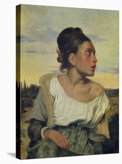 Young Orphan in the Cemetery, 1824-Eugene Delacroix-Stretched Canvas