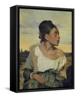 Young Orphan in the Cemetery, 1824-Eugene Delacroix-Framed Stretched Canvas