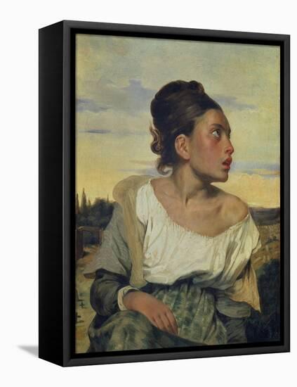 Young Orphan in the Cemetery, 1824-Eugene Delacroix-Framed Stretched Canvas