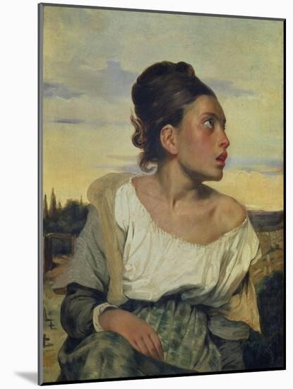 Young Orphan in the Cemetery, 1824-Eugene Delacroix-Mounted Giclee Print