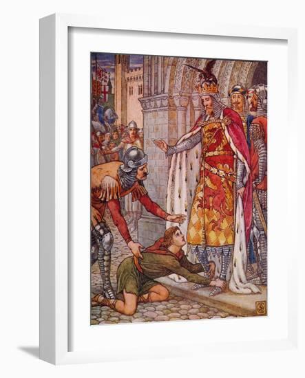 'Young Owen Appeals to the King', 1911-Walter Crane-Framed Giclee Print