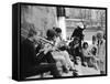 Young Parisian Musicians Enjoying an Impromptu Outdoor Concert on the Banks of the Seine River-Alfred Eisenstaedt-Framed Stretched Canvas