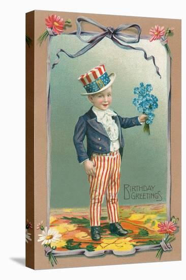 Young Patriot Birthday Greetings-null-Stretched Canvas