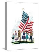 Young Patriots - Child Life-Keith Ward-Stretched Canvas