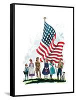 Young Patriots - Child Life-Keith Ward-Framed Stretched Canvas