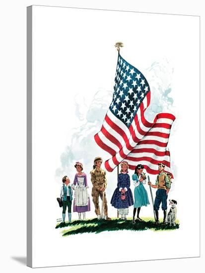 Young Patriots - Child Life-Keith Ward-Stretched Canvas