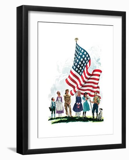 Young Patriots - Child Life-Keith Ward-Framed Giclee Print