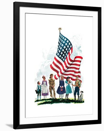 Young Patriots - Child Life-Keith Ward-Framed Giclee Print