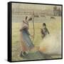 Young Peasant Fire, Frost, or the Burning of Fields-Camille Pissarro-Framed Stretched Canvas