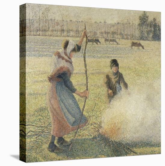 Young Peasant Fire, Frost, or the Burning of Fields-Camille Pissarro-Stretched Canvas