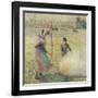 Young Peasant Fire, Frost, or the Burning of Fields-Camille Pissarro-Framed Giclee Print