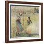 Young Peasant Fire, Frost, or the Burning of Fields-Camille Pissarro-Framed Giclee Print