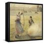 Young Peasant Fire, Frost, or the Burning of Fields-Camille Pissarro-Framed Stretched Canvas