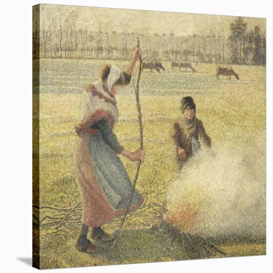 Young Peasant Fire, Frost, or the Burning of Fields-Camille Pissarro-Stretched Canvas