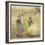 Young Peasant Fire, Frost, or the Burning of Fields-Camille Pissarro-Framed Giclee Print