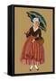 Young Peasant Girl from in the Vicinity of Lorriane, Nancy Carries an Umbrella-Elizabeth Whitney Moffat-Framed Stretched Canvas