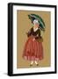 Young Peasant Girl from in the Vicinity of Lorriane, Nancy Carries an Umbrella-Elizabeth Whitney Moffat-Framed Art Print