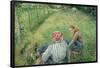 Young Peasant Girls Resting in the Fields near Pontoise. Dated: 1882. Dimensions: overall: 65.41...-Camille Pissarro-Framed Poster