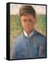 Young Peasant in Blue-Pierre Puvis de Chavannes-Framed Stretched Canvas