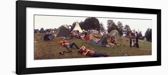 Young People Camping Out with Tents on a Grassy Hillside, During the Woodstock Music and Art Fair-John Dominis-Framed Photographic Print