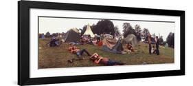 Young People Camping Out with Tents on a Grassy Hillside, During the Woodstock Music and Art Fair-John Dominis-Framed Photographic Print