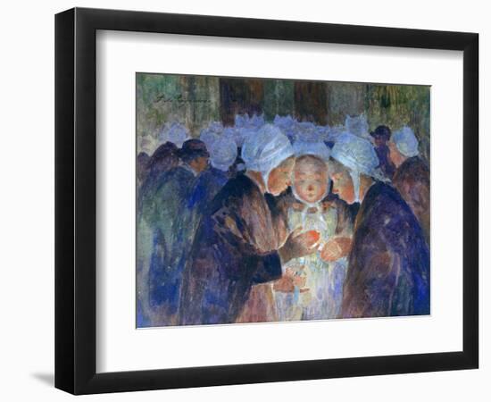 Young People from Breton before a Procession, C1884-1930-Fernand Loyen du Puigaudeau-Framed Giclee Print