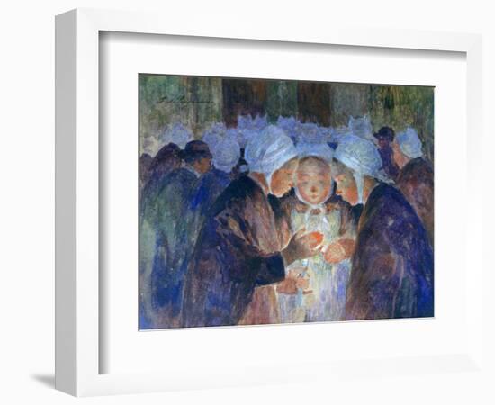 Young People from Breton before a Procession, C1884-1930-Fernand Loyen du Puigaudeau-Framed Giclee Print