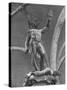 Young Perseus Holding the Decapitated Gorgon Head of Medusa, Standing over Her Body-Carl Mydans-Stretched Canvas