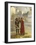 Young Peter I and His Falcon, 1900s-Klavdi Vasilyevich Lebedev-Framed Giclee Print