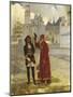 Young Peter I and His Falcon, 1900s-Klavdi Vasilyevich Lebedev-Mounted Giclee Print