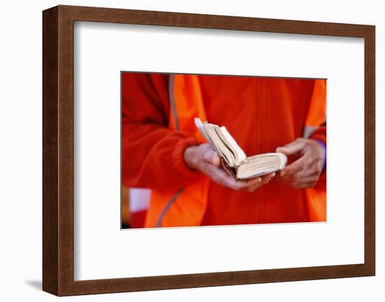 Young pilgrim reading the Bible, World Youth Day, Sydney, New South Wales, Australia, Pacific-Godong-Framed Photographic Print