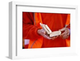 Young pilgrim reading the Bible, World Youth Day, Sydney, New South Wales, Australia, Pacific-Godong-Framed Photographic Print