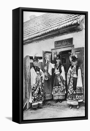 Young Priests in Costume in Rural Hungary, 1926-AW Cutler-Framed Stretched Canvas