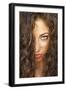 Young Red-Haired Woman with Curly Hair Looking at Camera-Axel Schmies-Framed Photographic Print