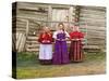 Young Russian Peasant Women, Sheksna River, Near the Small Town of Kirillov, Russia, 1909-Sergey Mikhaylovich Prokudin-Gorsky-Stretched Canvas