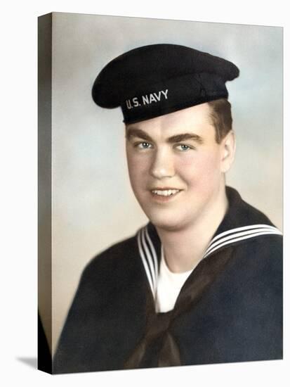 Young Sailor's Formal Us Navy Portrait, Ca. 1942-null-Stretched Canvas
