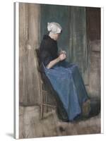 Young Scheveningen Woman, Knitting, 1881-David Gilmour Blythe-Stretched Canvas