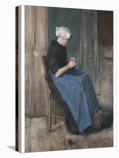 Young Scheveningen Woman, Knitting, 1881-David Gilmour Blythe-Stretched Canvas