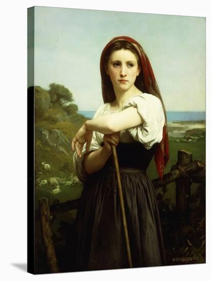 Young Shepherdess-William Adolphe Bouguereau-Stretched Canvas