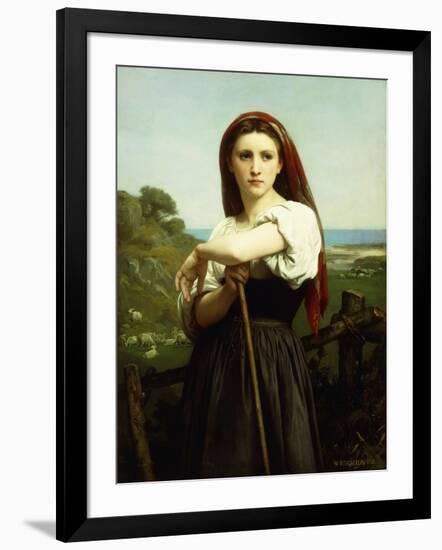 Young Shepherdess-William Adolphe Bouguereau-Framed Giclee Print