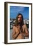 Young Shirtless Man with Long Flowing Hair-Mario de Biasi-Framed Premium Photographic Print