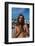 Young Shirtless Man with Long Flowing Hair-Mario de Biasi-Framed Photographic Print