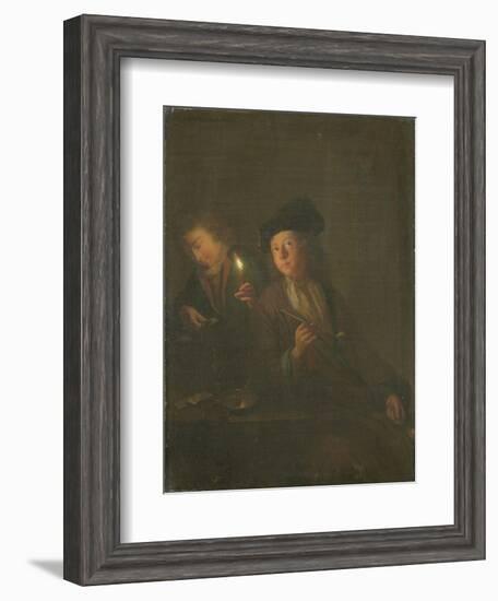 Young Smoker-Godfried Schalcken-Framed Art Print