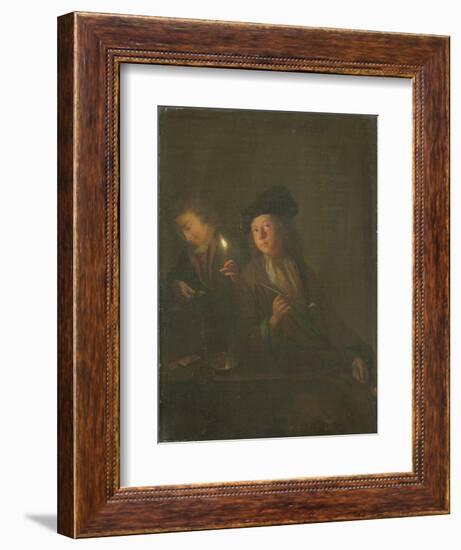 Young Smoker-Godfried Schalcken-Framed Art Print